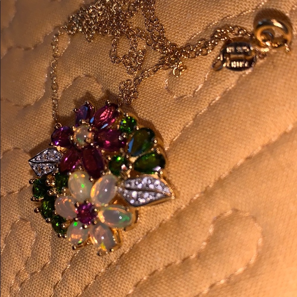 NWT garnet, diopside, topaz 5.41CTW pendant - Picture 2 of 6